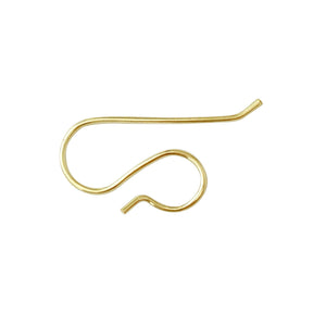 18K Gold Overlay S Shape Earwire For Jewelry Making Handcrafted In India