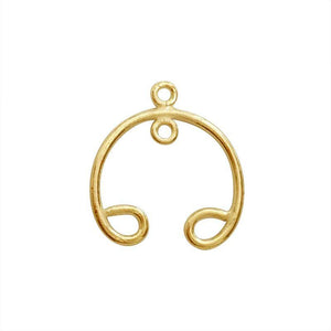 Bulk 18K Gold Overlay Over copper chandelier earring findings in various geometric shapes with multiple attachment loops for professional jewelry manufacturing.