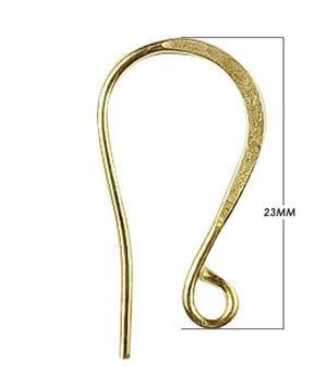 18K Gold Overlay Hook Style Earwire Handcrafted In India