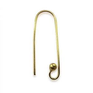 18K Gold Overlay Long Wire Earwire With Ball End Handcrafted In India