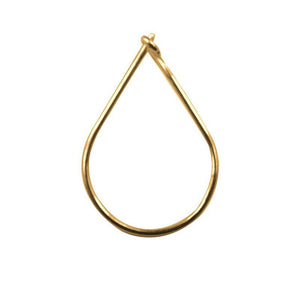 18K Gold Overlay Teardrop Hoop Earwire Handcrafted In India