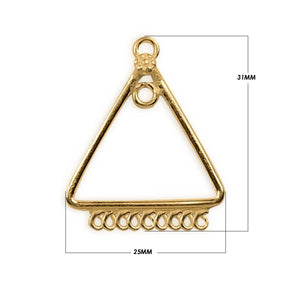 18K Gold Overlay Triangle Multi-Loop Earwire Connector With High-Gloss Polished Finish