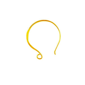 18K Gold Overlay Round Loop Earwire Component Handcrafted In India With Mirror Polished Finish