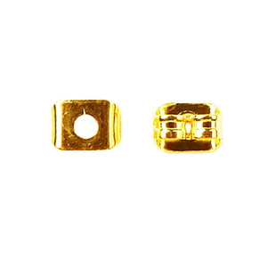 18K Gold Overlay Square Spacer Bead Finding Component Handcrafted In India With Mirror Polished Finish