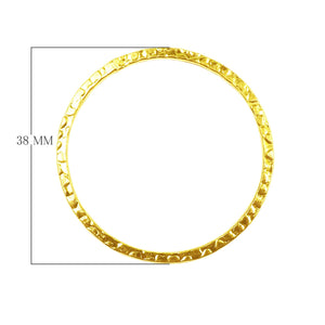 18K Gold Overlay Hammered Round Connector Component Handcrafted In India With Polished Finish