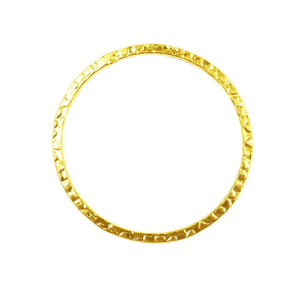 18K Gold Overlay Hammered Round Connector Component Handcrafted In India With Polished Finish