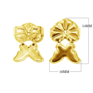 18K Gold Overlay Bow And Cross Earwire Component Handcrafted In India With Polished Finish