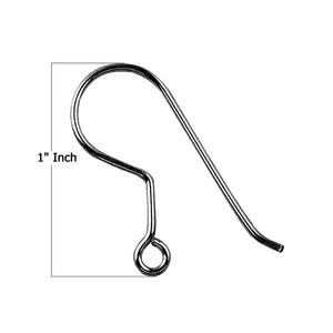 Black Rhodium Overlay Round Loop Earwire Jewelry Finding Handcrafted In India