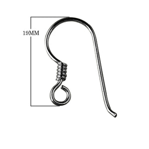 Black Rhodium Overlay Wrapped Coil Loop Earwire Jewelry Finding Handcrafted In India