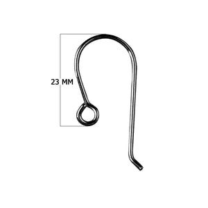 Black Rhodium Overlay Round Loop Earwire Jewelry Finding Handcrafted In India