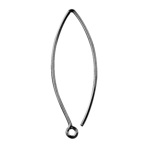 Black Rhodium Overlay Long Marquise Earwire Jewelry Finding Handcrafted In India