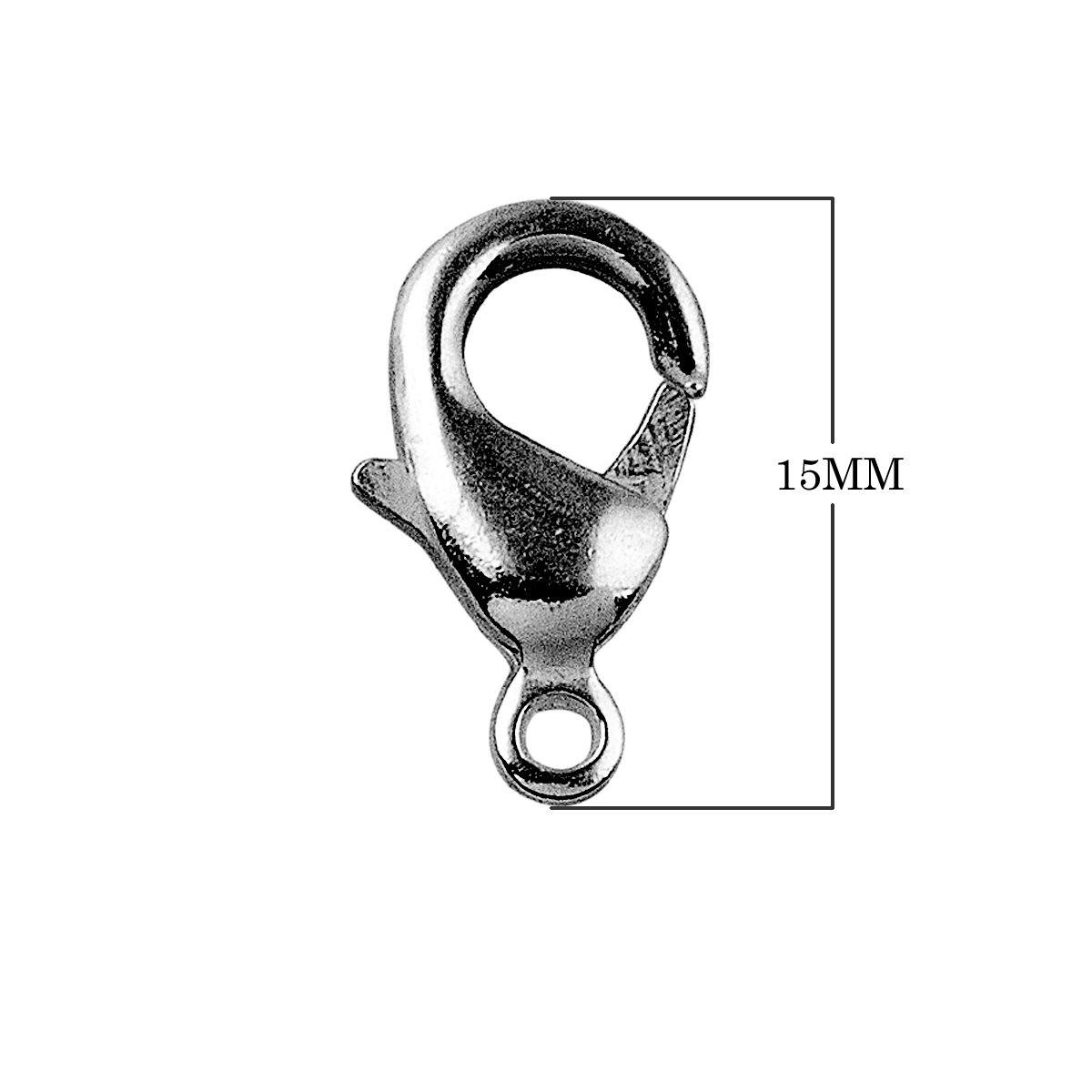 Black Rhodium Overlay Lobster Clasp Jewelry Finding Handcrafted In India