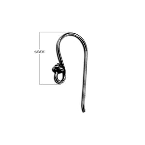 Black Rhodium Overlay Ball Knot Earwire Jewelry Finding Handcrafted In India