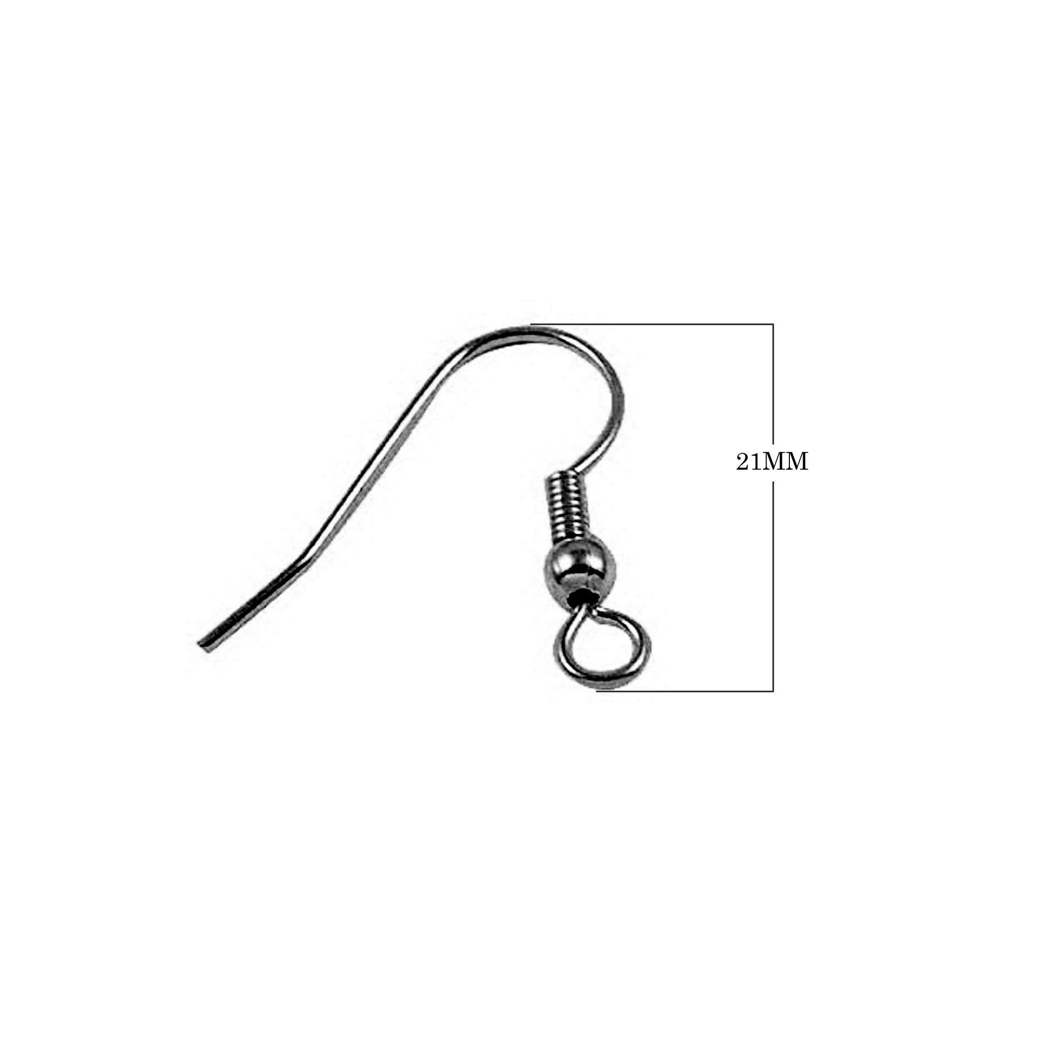 Black Rhodium Overlay Coil Ball Earwire Jewelry Finding Handcrafted In India