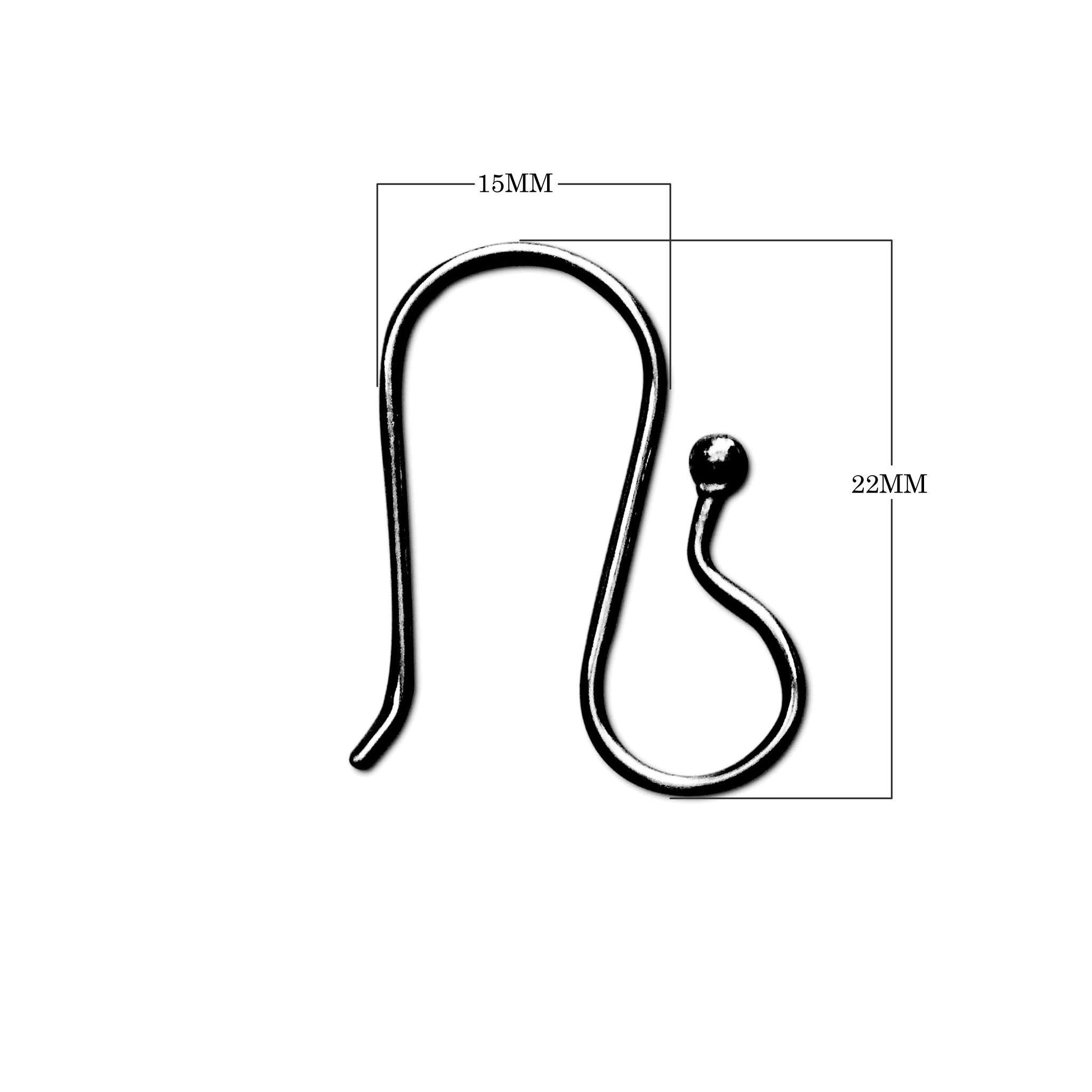 Black Rhodium Overlay Classic French Hook Earwire Jewelry Finding Handcrafted In India