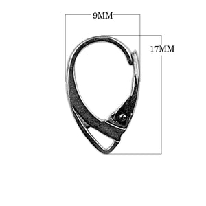 Black Rhodium Overlay Leverback Earwire Jewelry Finding Handcrafted In India