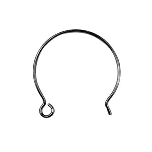 Black Rhodium Overlay Classic Round Hoop Earwire Jewelry Component Handcrafted In India