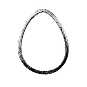 Black Rhodium Overlay Textured Teardrop Connector Jewelry Finding Handcrafted In India