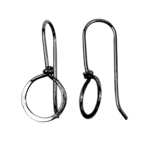 Black Rhodium Overlay Simple Loop Earwire Jewelry Finding Handcrafted In India