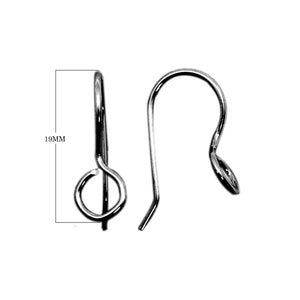 Black Rhodium Overlay Round Loop Earwire Jewelry Finding Handcrafted In India