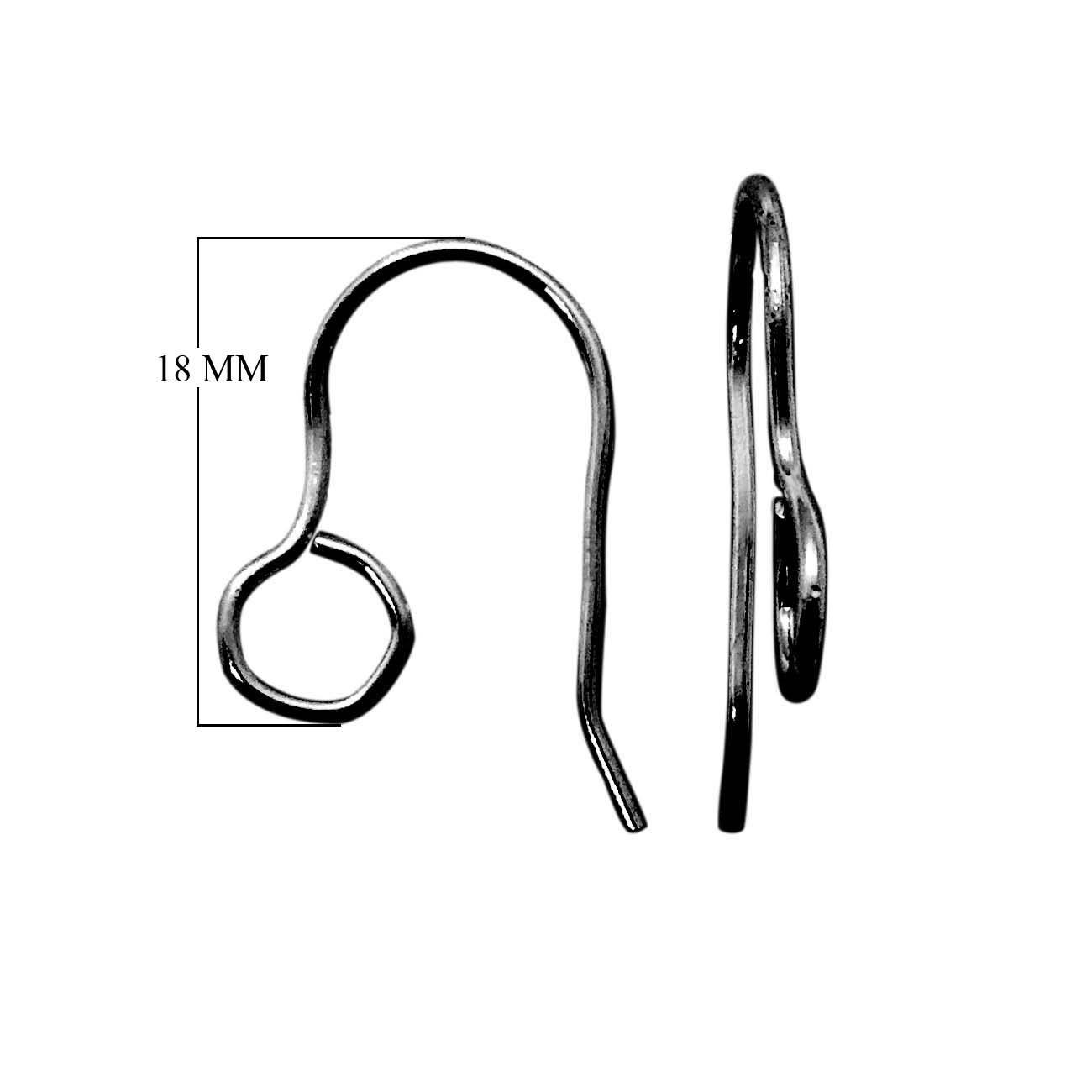 Black Rhodium Overlay Simple Loop Earwire Jewelry Finding Handcrafted In India