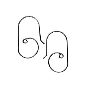 Black Rhodium Overlay Spiral Loop Earwire Jewelry Finding Handcrafted In India