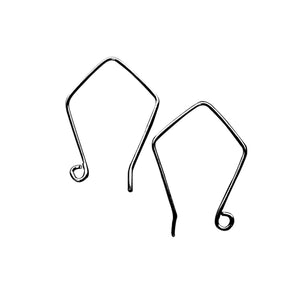 Black Rhodium Overlay Geometric Angular Earwire Jewelry Finding Handcrafted In India