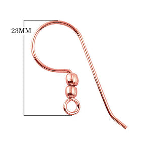 Rose Gold Overlay Beaded Hook Earwire Jewelry Finding Handcrafted In India For Professional Jewelry Production