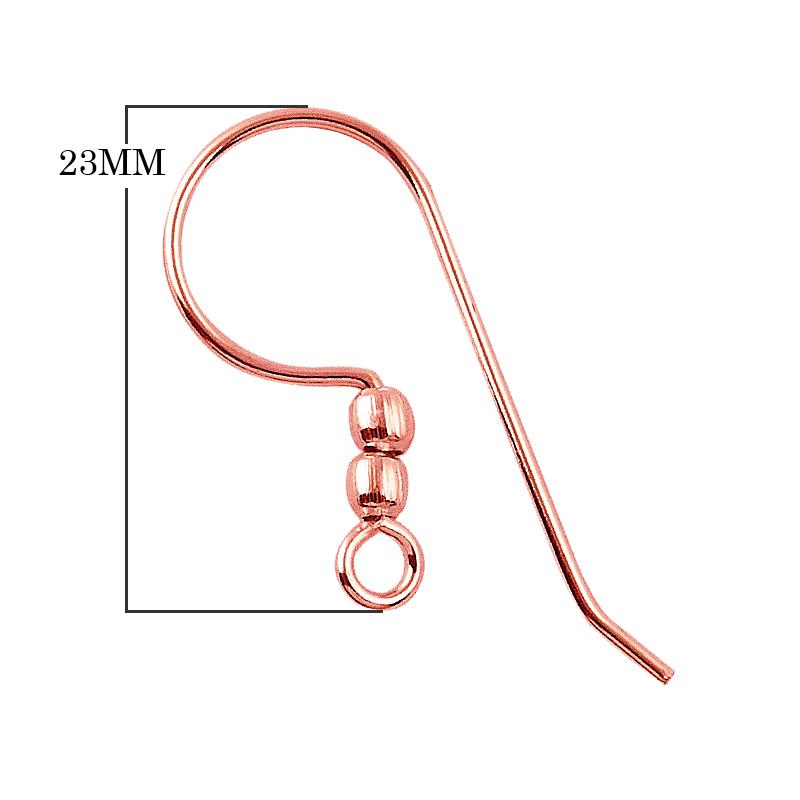 Rose Gold Overlay Beaded Hook Earwire Jewelry Finding Handcrafted In India For Professional Jewelry Production