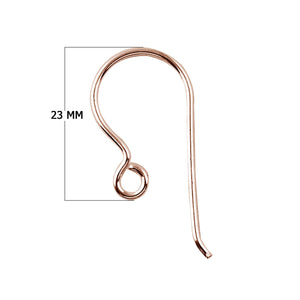 Rose Gold Overlay Loop Hook Earwire Jewelry Finding Handcrafted In India For Professional Jewelry Production