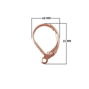 Rose Gold Overlay Leverback Earwire Jewelry Finding Handcrafted In India For Professional Jewelry Production