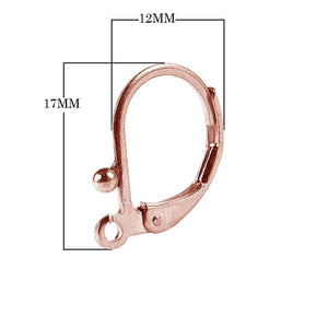 Rose Gold Overlay Leverback Earwire With Ball Accent Handcrafted In India For Jewelry Production