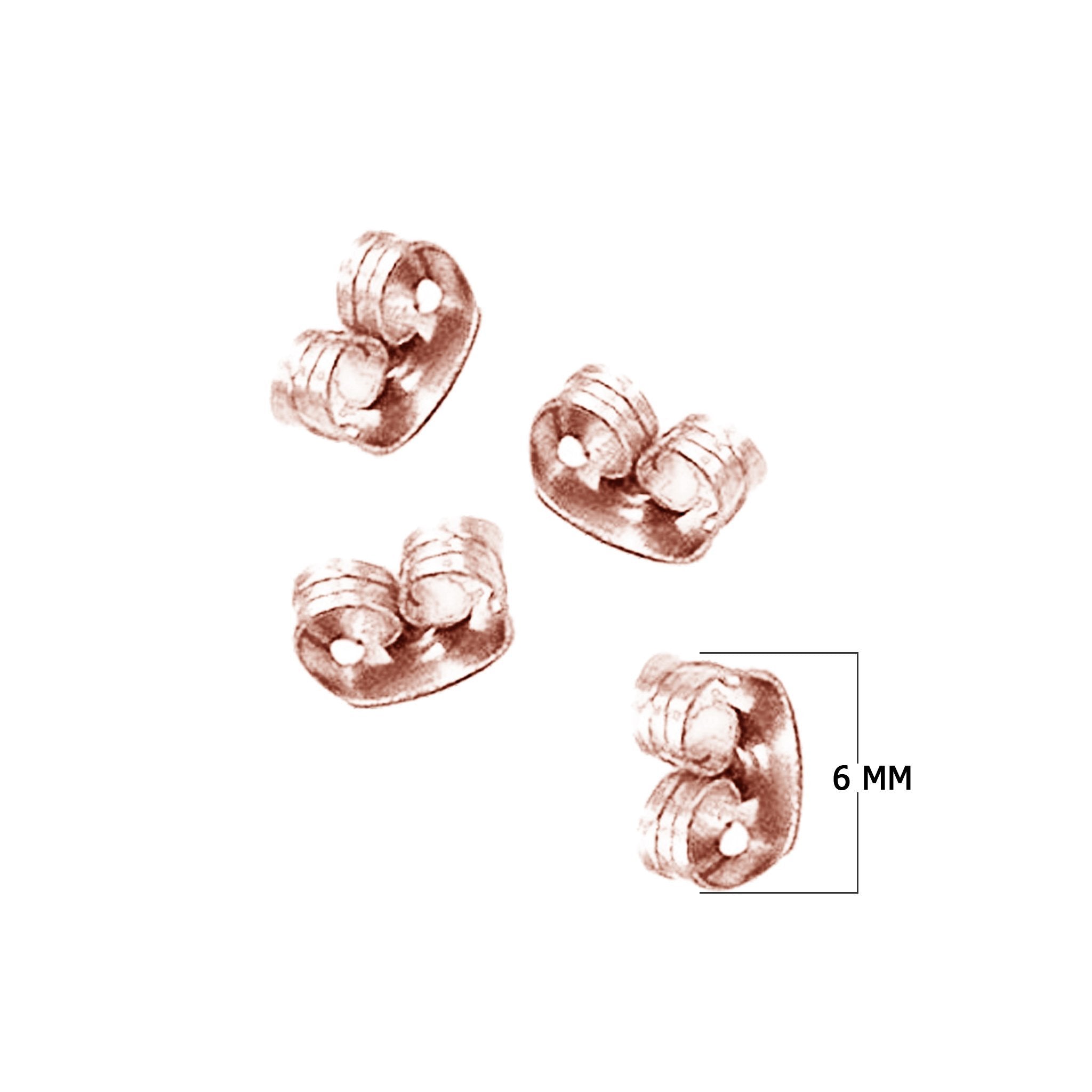 Rose Gold Overlay Butterfly Earring Backs Handcrafted In India For Professional Jewelry Production