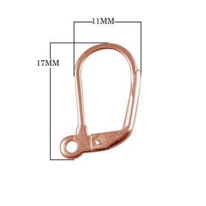 Rose Gold Overlay Leverback Earring Finding Handcrafted In India For Professional Jewelry Production