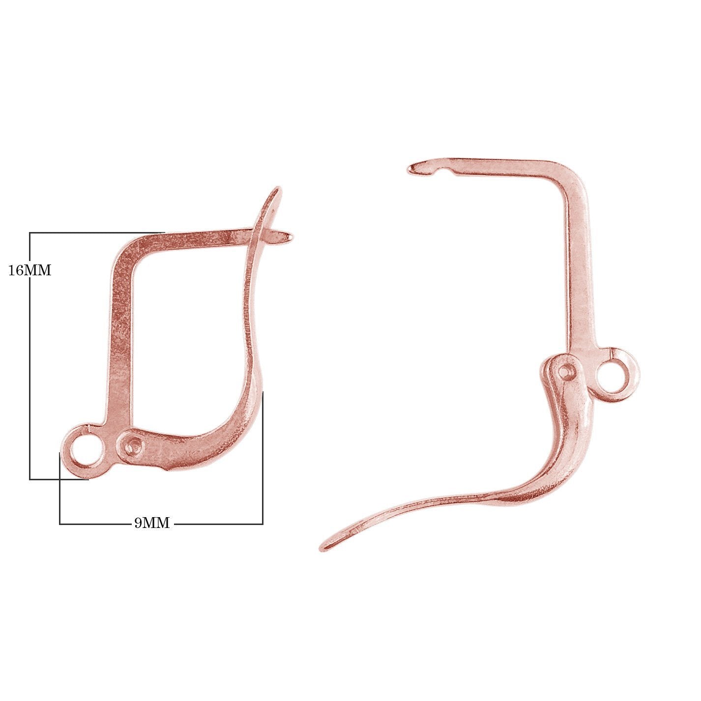 Rose Gold Overlay Open-Frame Leverback Earwire Handcrafted In India For Bulk Jewelry Production