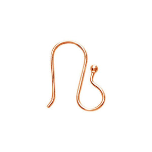 Rose Gold Overlay Rounded Hook Earwire With Ball Tip Handcrafted In India For Jewelry Production