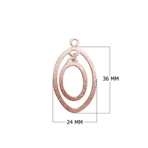 Rose Gold Overlay Textured Double Oval Connector Handcrafted In India For Bulk Jewelry Making