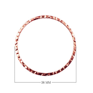 Rose Gold Overlay Hammered Round Connector Handcrafted In India For Jewelry Making