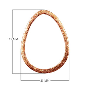 Rose Gold Overlay Textured Teardrop Connector Handcrafted In India For Jewelry Making