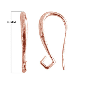 Rose Gold Overlay Angular Hook Earwire Handcrafted In India For Jewelry Making