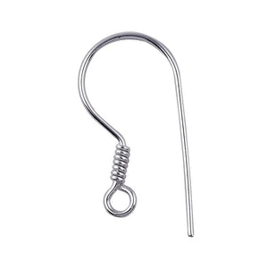 Silver Overlay Coil Earwire for jewelry making with polished finish