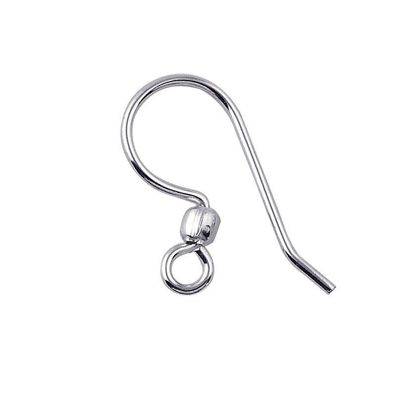 Fsf-104 Silver Overlay Earwire The Simple Style Fish Hook With Inside Loop And One Ball