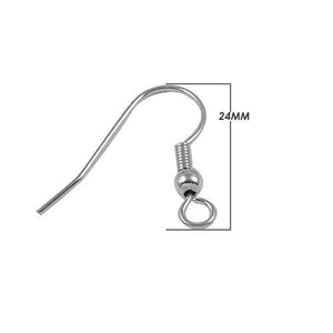 Silver Overlay Coil Bead Earwire for jewelry making with polished finish