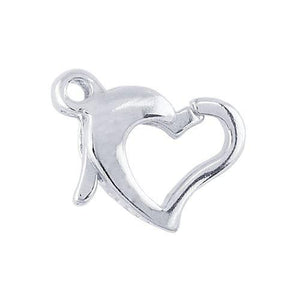 Silver Overlay Dolphin Heart Charm handcrafted in India for wholesale jewelry