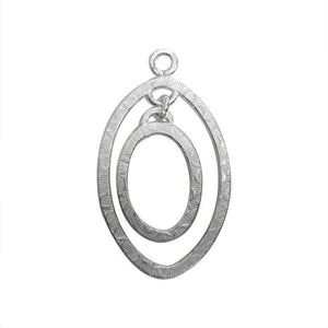 Silver Overlay Double Oval Connector Wholesale handcrafted in India with textured loop design