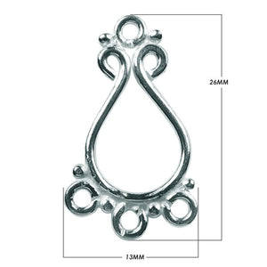 Silver Overlay Filigree Teardrop Connector Wholesale handcrafted in India with polished decorative design