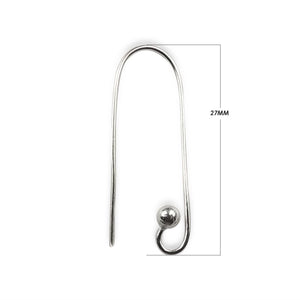 Silver Overlay Long Hook Earwire Wholesale handcrafted in India with ball-end polished design