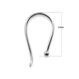 Silver Overlay Ball End Earwire Wholesale handcrafted in India with polished curved hook design