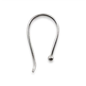 Silver Overlay Ball End Earwire Wholesale handcrafted in India with polished curved hook design