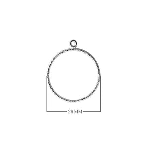 Silver Overlay Round Hoop Earwire Connector Wholesale handcrafted in India with textured silver overlay finish